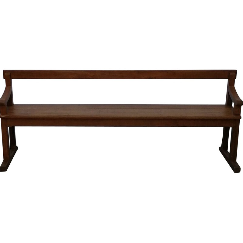 Vintage oakwood priory bench, 1850