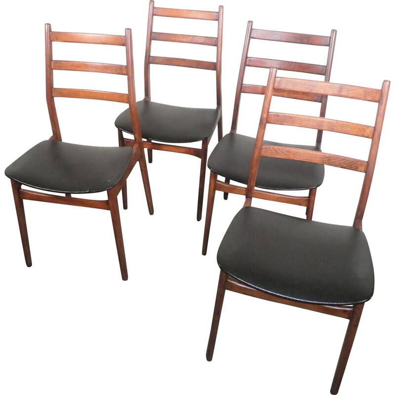 Set of 4 vintage Danish chairs by Vestervig Eriksen for br.br Tromborg, 1960