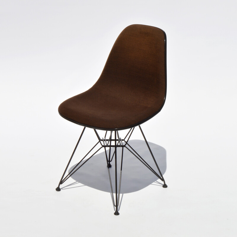 Set of 6 Herman Miller "DSR" chairs in dark brown fiberglass, Charles & Ray EAMES - 1980s