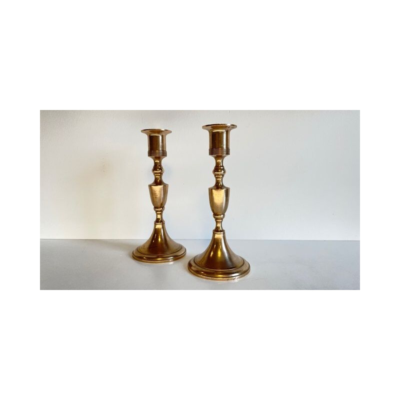 Pair of Scandinavian vintage candlesticks by Scandia Malm, Sweden