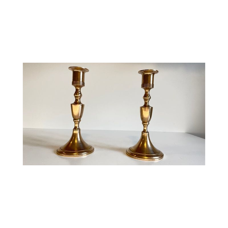 Pair of Scandinavian vintage candlesticks by Scandia Malm, Sweden