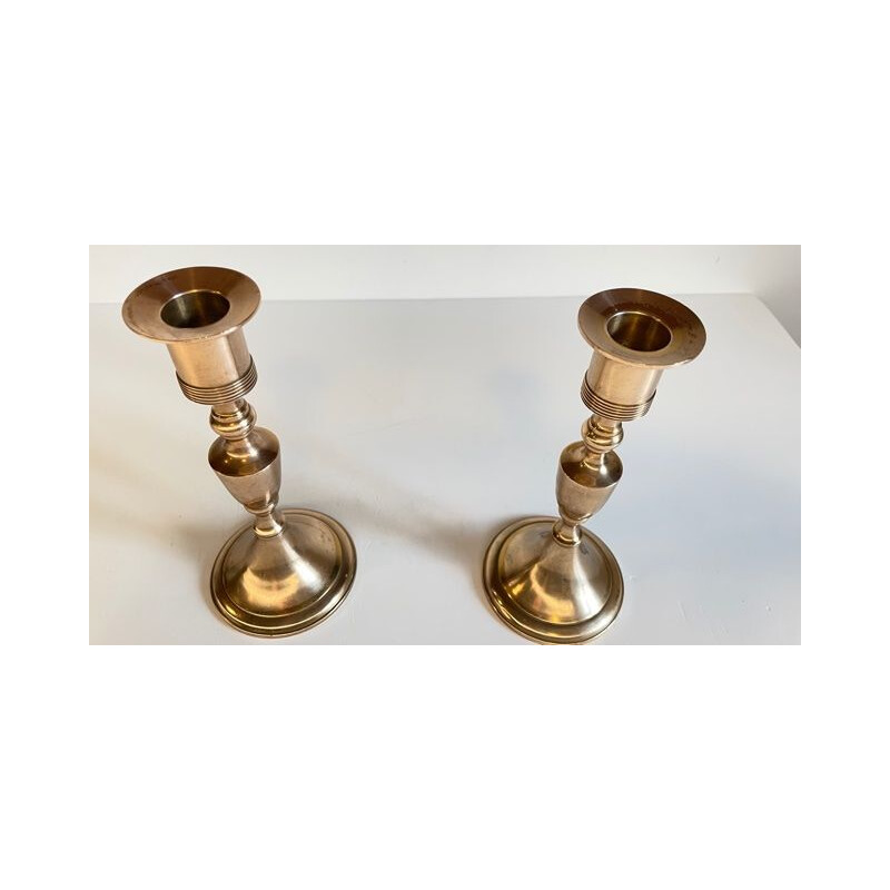 Pair of Scandinavian vintage candlesticks by Scandia Malm, Sweden