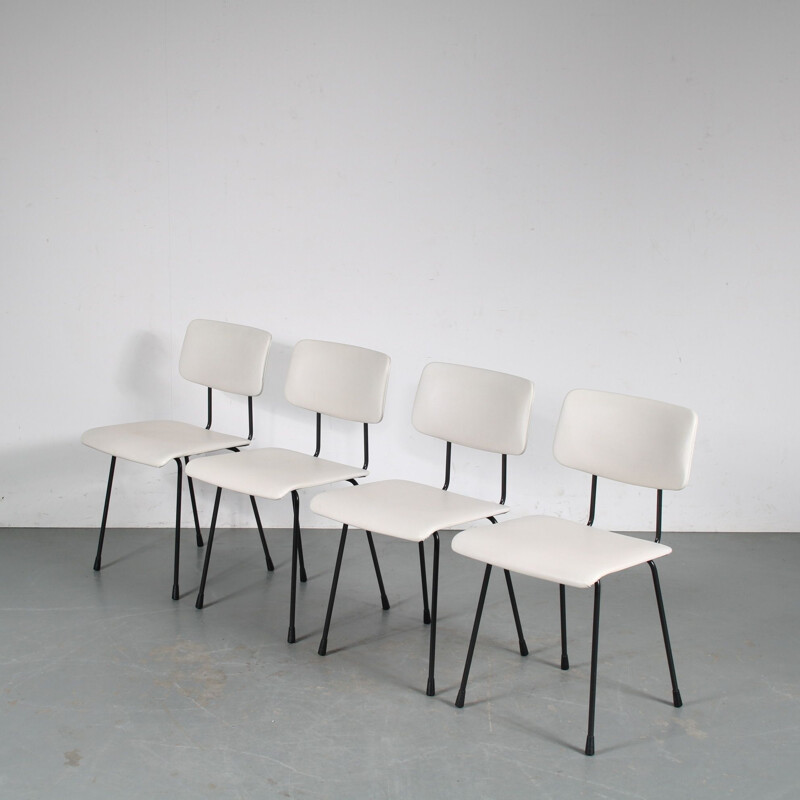 Set of 4 vintage dining chairs by Cordemeijer for Gispen, Netherlands 1950s