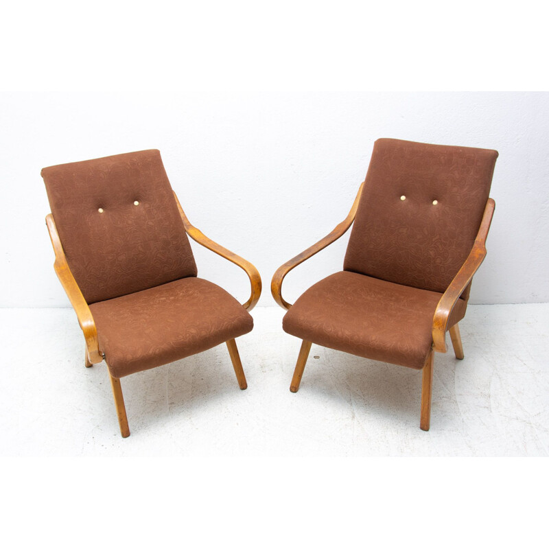 Paar vintage fauteuils van Jaroslav Šmídek voor Jitona, Tsjechoslowakije 1960