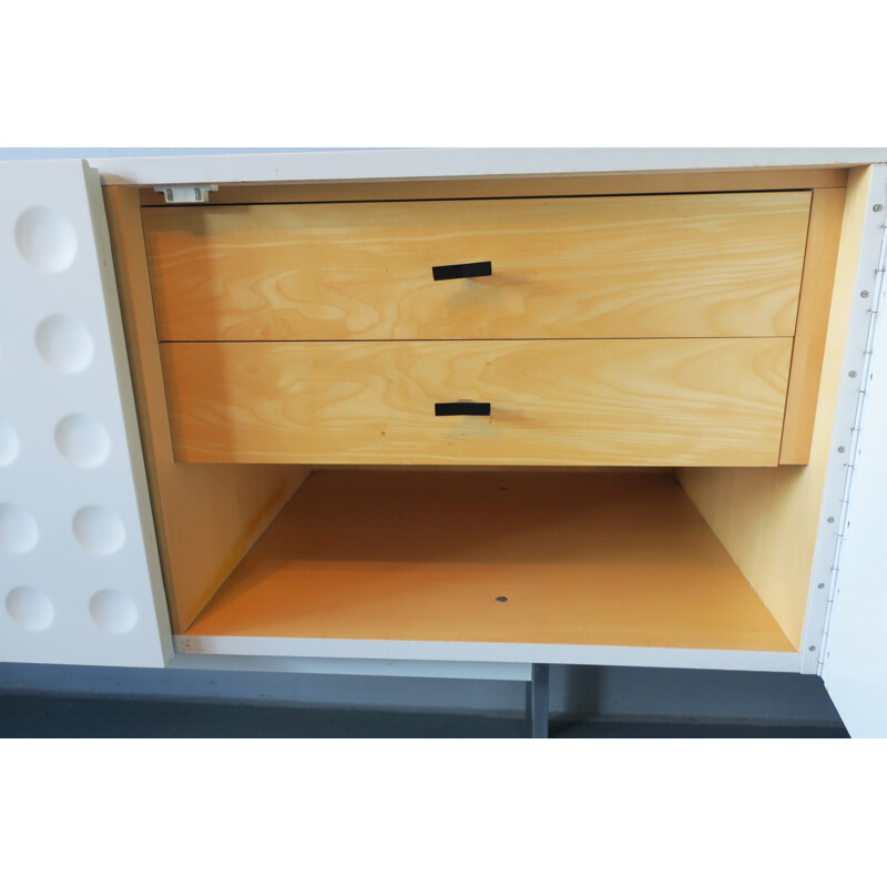 Large mid-century sideboard in white lacquered ash - 1950s