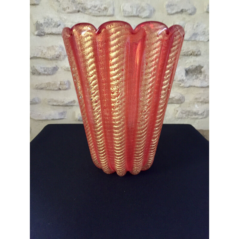 Vintage vase by Barovier and Toso Murano, 1950