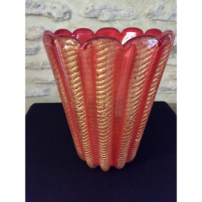 Vintage vase by Barovier and Toso Murano, 1950