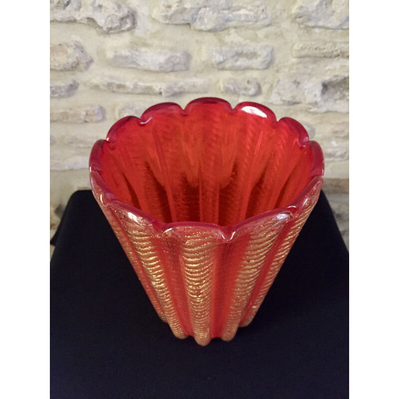 Jarrón vintage de Barovier y Toso Murano, 1950