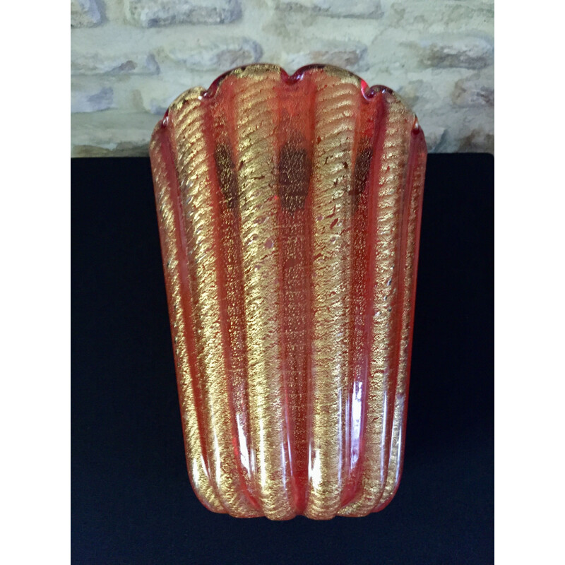 Vintage vaas van Barovier en Toso Murano, 1950