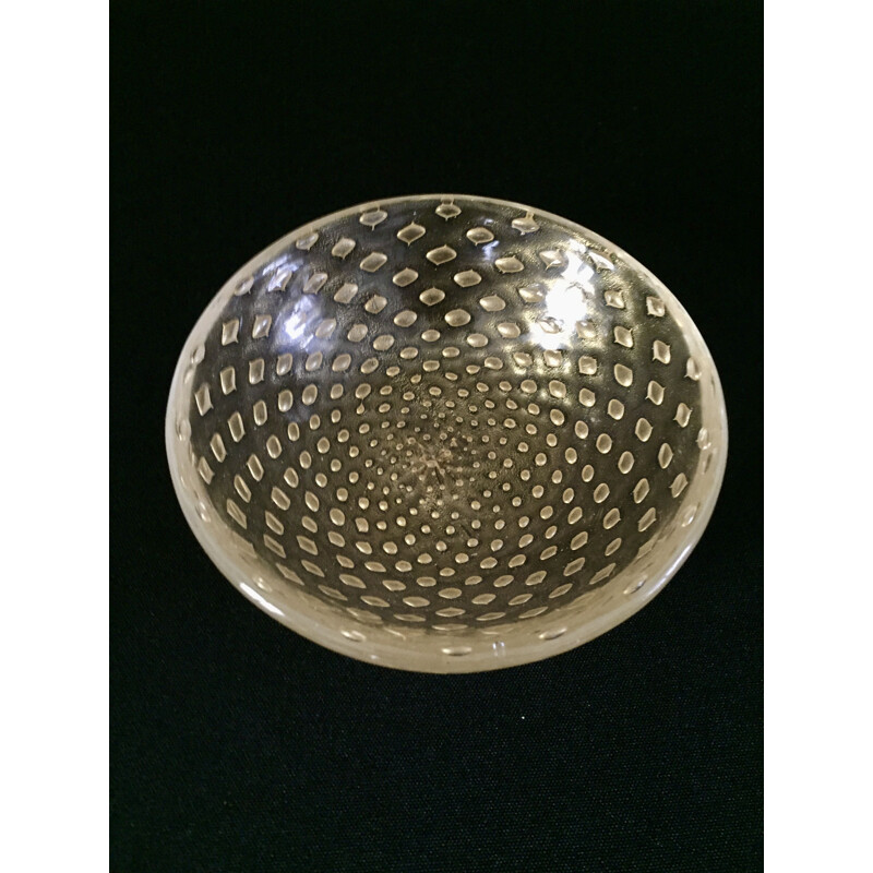 Vintage glass bowl "bullicante" by Archimede Seguso for Murano, 1950