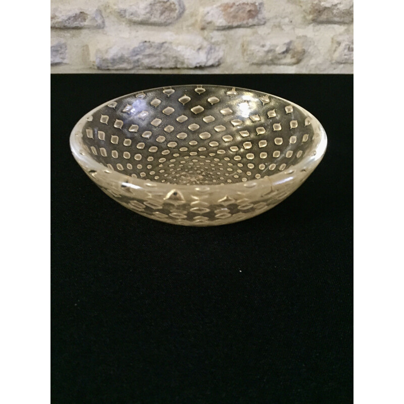 Vintage glass bowl "bullicante" by Archimede Seguso for Murano, 1950