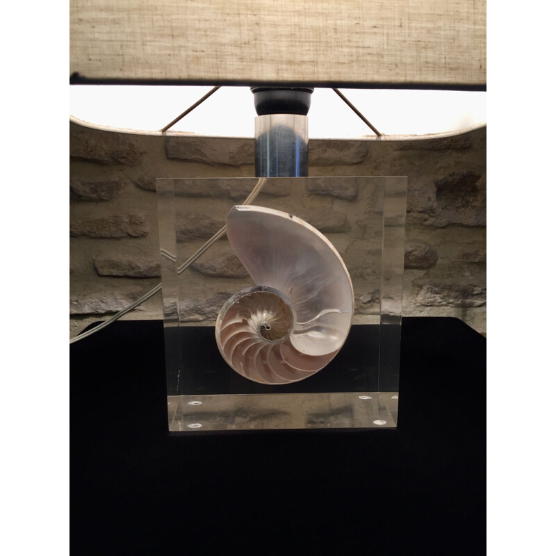 Vintage resin lamp by Pierre Giraudon