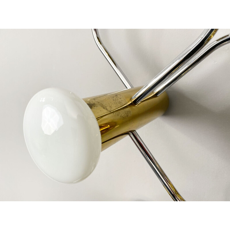 Vintage brass wall lamp by Gaetano Sciolari for Leola, Germany 1970s