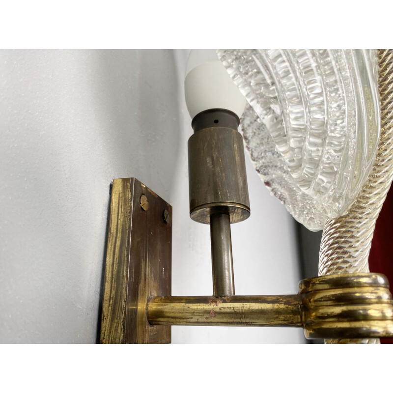 Vintage Murano glazen wandlamp van Barovier