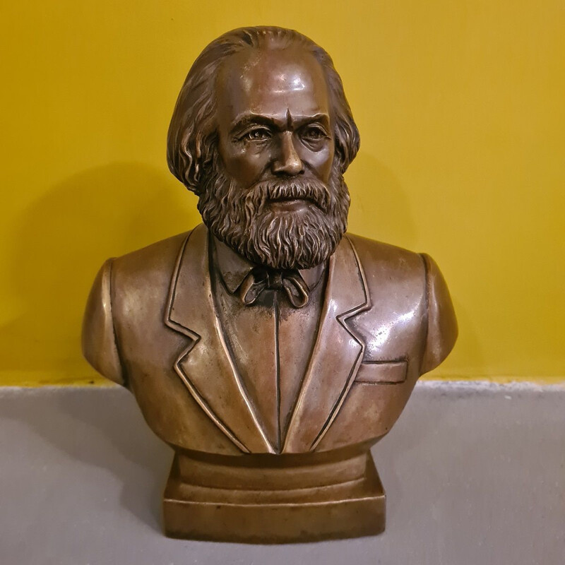 Bronze vintage bust of Karl Marx