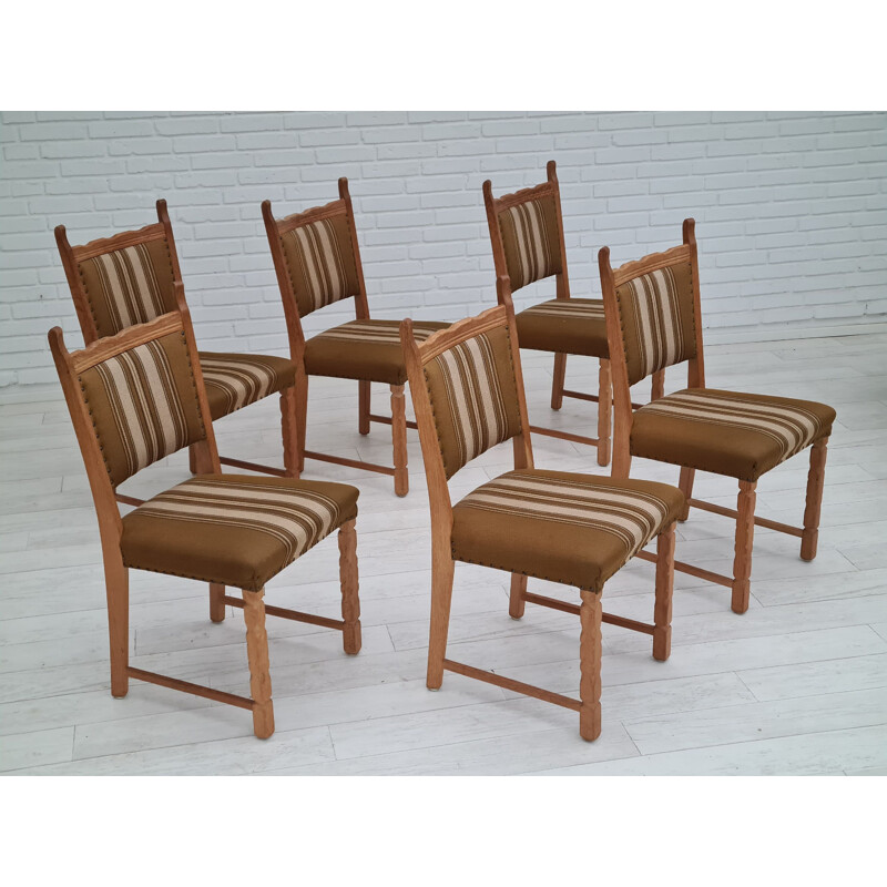 Set di 6 sedie originali d'epoca in rovere danese, 1960