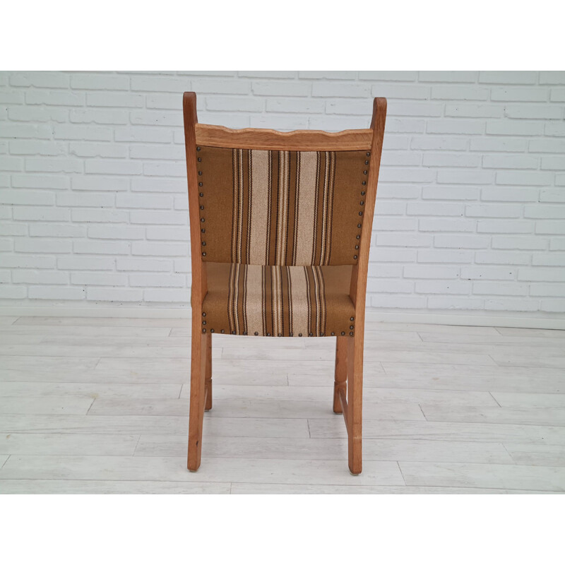 Ensemble de 6 chaises vintage originales danoises en bois de chêne, 1960