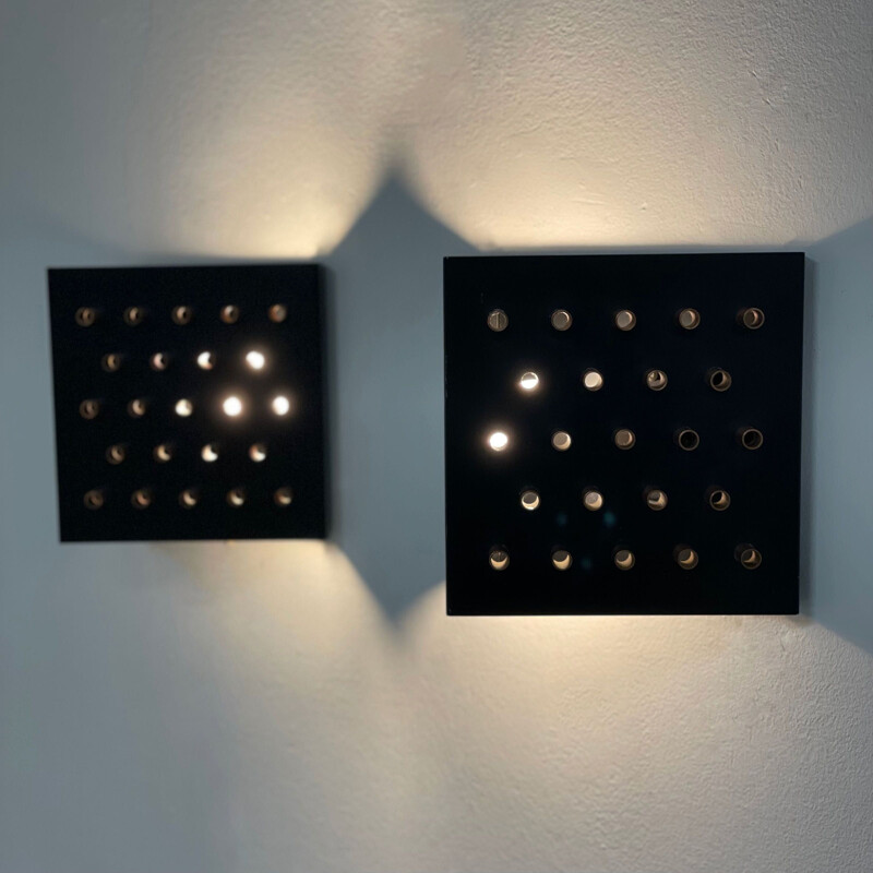 Pair of vintage Clair-Obscur wall lamps by Raak, 1960s