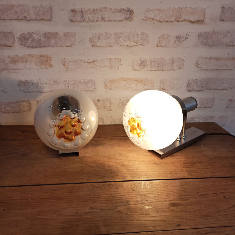 Pair of Murano glass vinatge wall lamps Mazzega