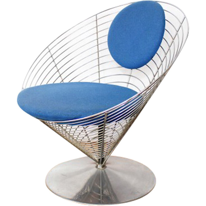 Mid century Fritz Hansen "Wire Cone" chair, Verner PANTON - 1988
