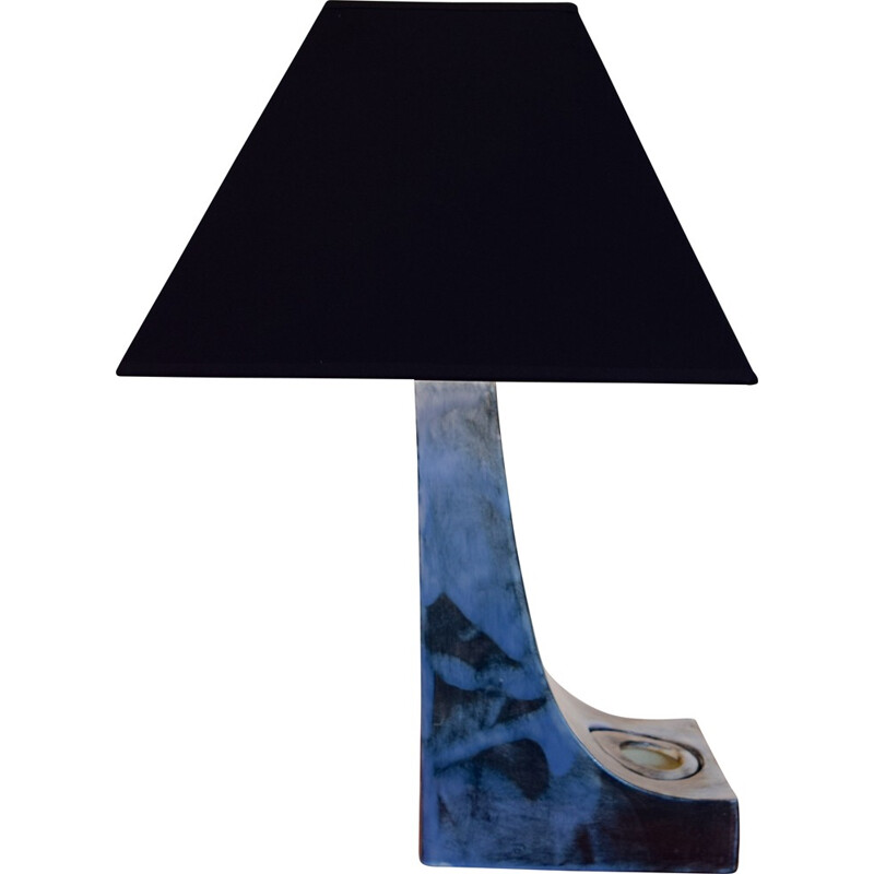 Blue ceramic table lamp - 1980s