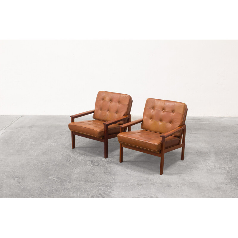 Pair of vintage armchairs by Illum Wikkelsø for Niels Eilersen, 1960s