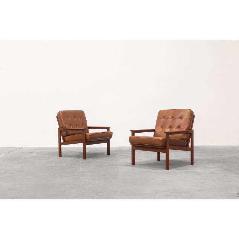 Paire de fauteuils vintage par Illum Wikkelsø pour Niels Eilersen, 1960