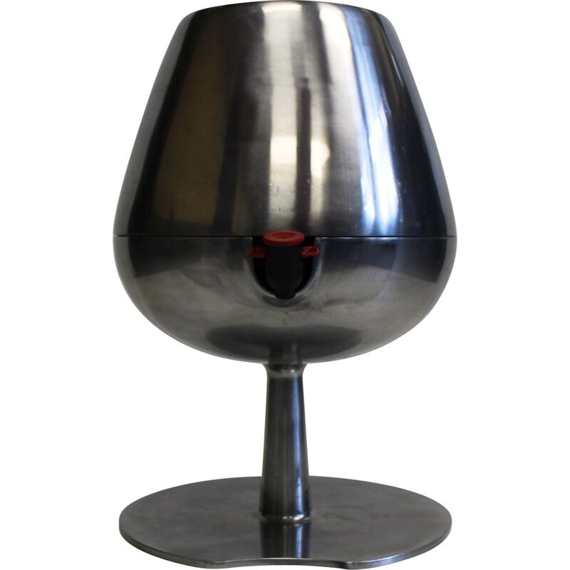 Vintage wine fountain in polished steel