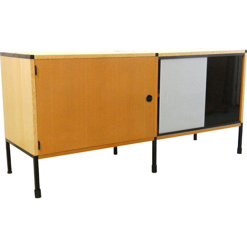 Vintage light ashwood sideboard by Guariche stone for Huchers Minvielle, 1960