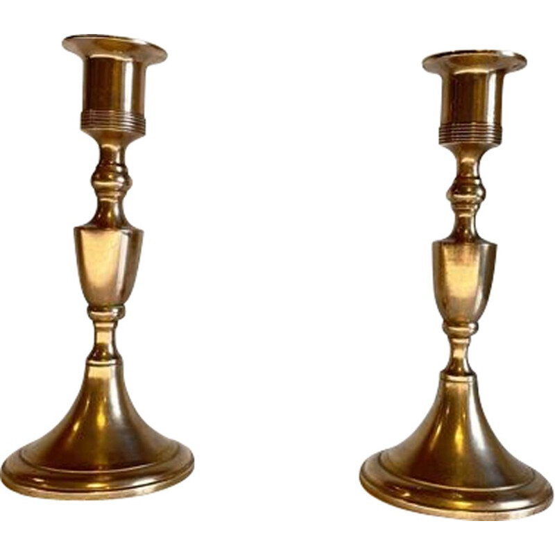 Pair of Scandinavian vintage candlesticks by Scandia Malm, Sweden