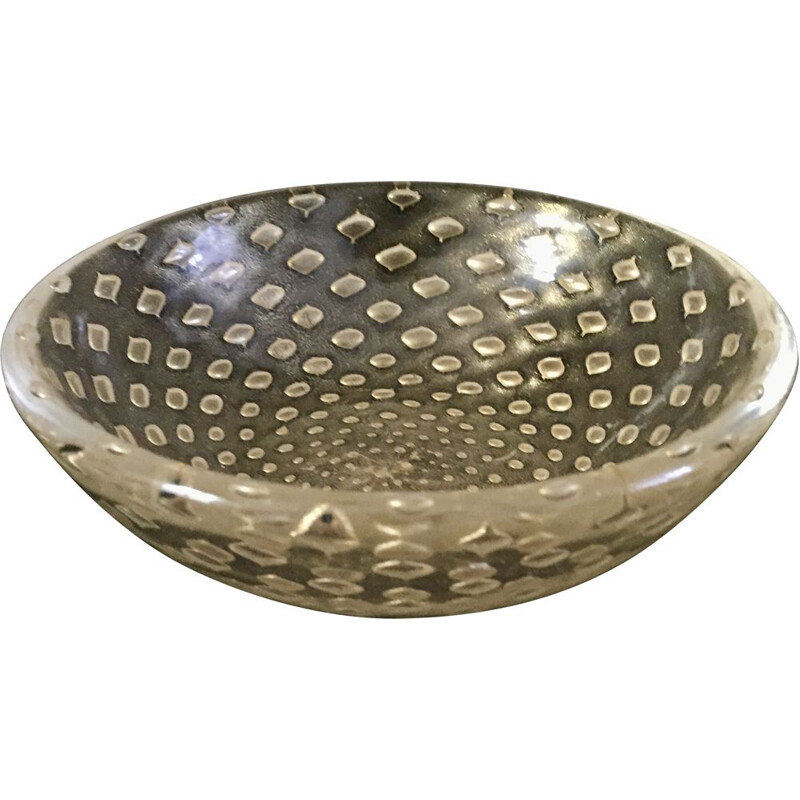 Vintage glass bowl "bullicante" by Archimede Seguso for Murano, 1950