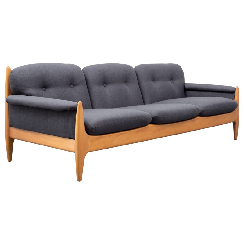 3-seater Sofa in beech - 1960s