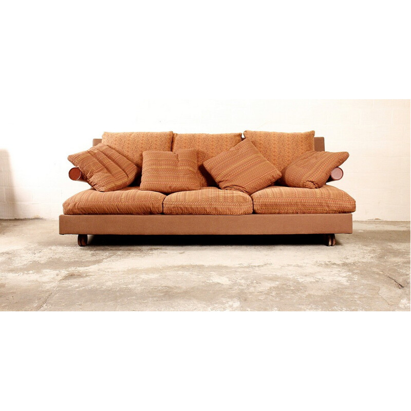 B&B Italia "Baisity" 3-seater sofa in red leather, Antonio CITTERIO - 1980s