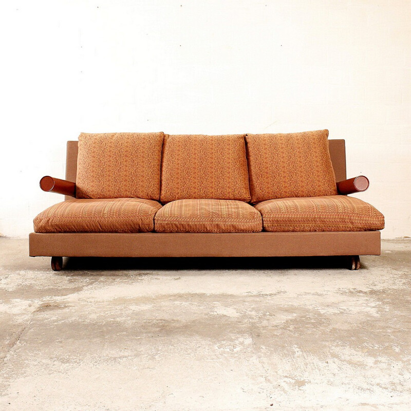 B&B Italia "Baisity" 3-seater sofa in red leather, Antonio CITTERIO - 1980s