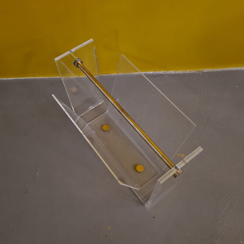 Plexiglass vintage magazine rack