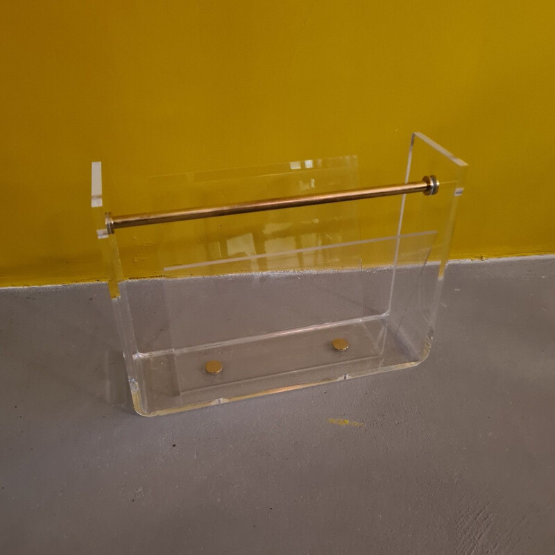 Plexiglass vintage magazine rack