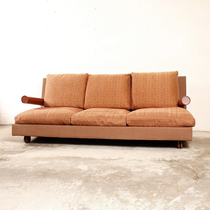 B&B Italia "Baisity" 3-seater sofa in red leather, Antonio CITTERIO - 1980s