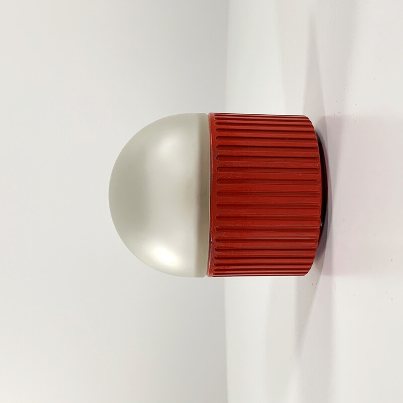 Lampe murale Bulbo rouge vintage par Raul Barbieri & Giorgio Marianelli pour Tronconi, 1980