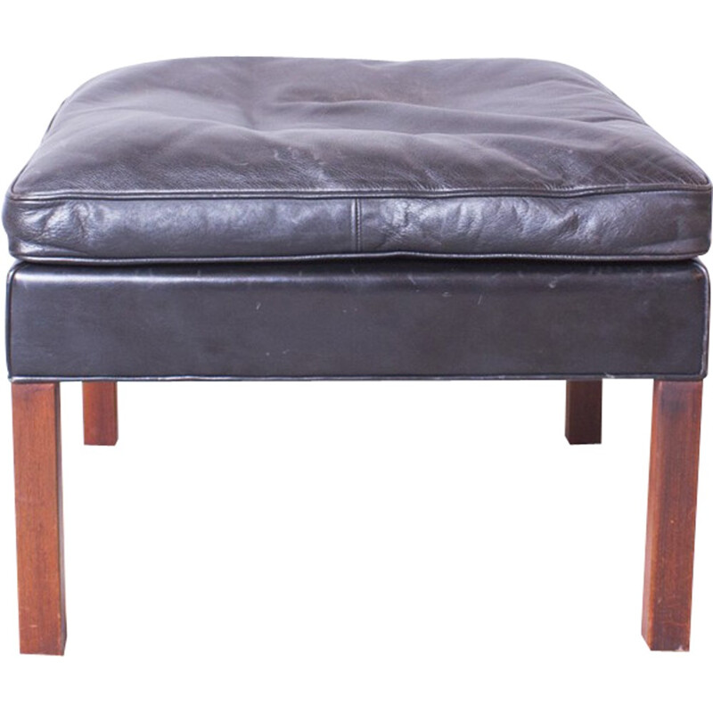 Ottoman in leather and rosewood, Børge MOGENSEN - 1965
