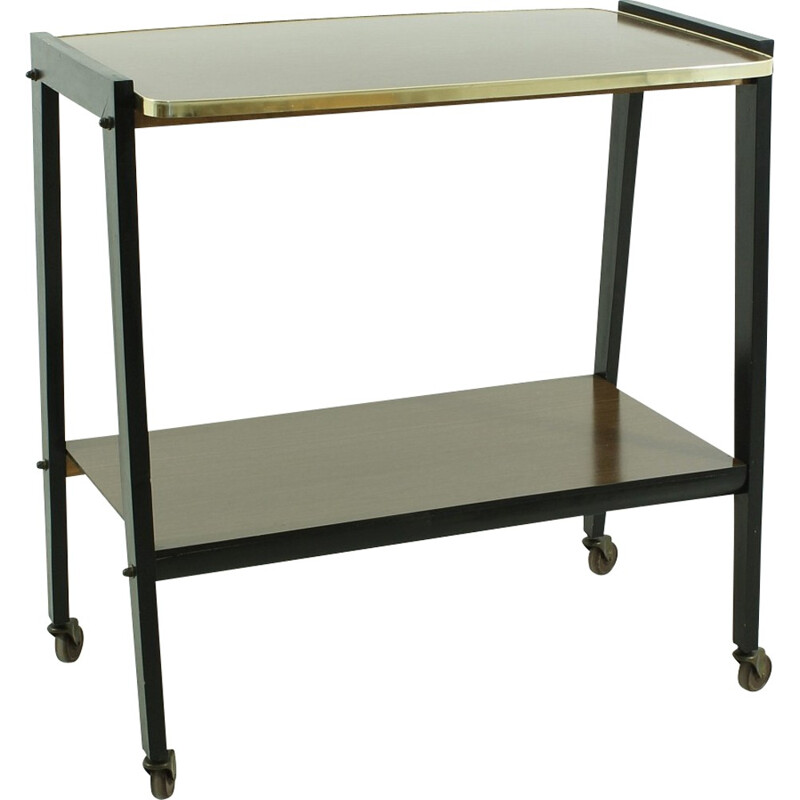 Vintage brass rolling table, 1950