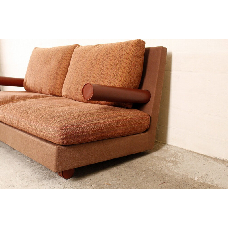 B&B Italia "Baisity" 2-seater sofa in red leather, Antonio CITTERIO - 1980s