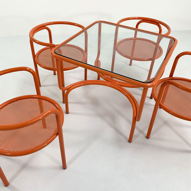 Vintage orange Locus Solus garden table by Gae Aulenti for Poltronova, 1970s