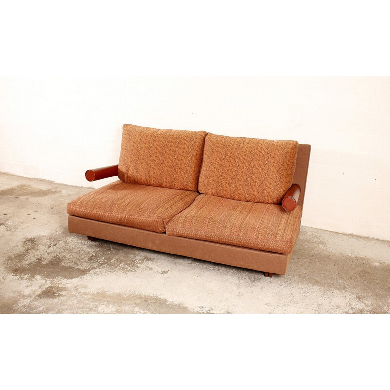 B&B Italia "Baisity" 2-seater sofa in red leather, Antonio CITTERIO - 1980s
