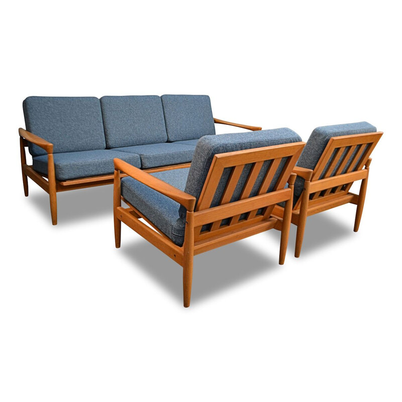 Vintage Swedish oakwood living room set by Erik Wørts for Ikea, 1960s