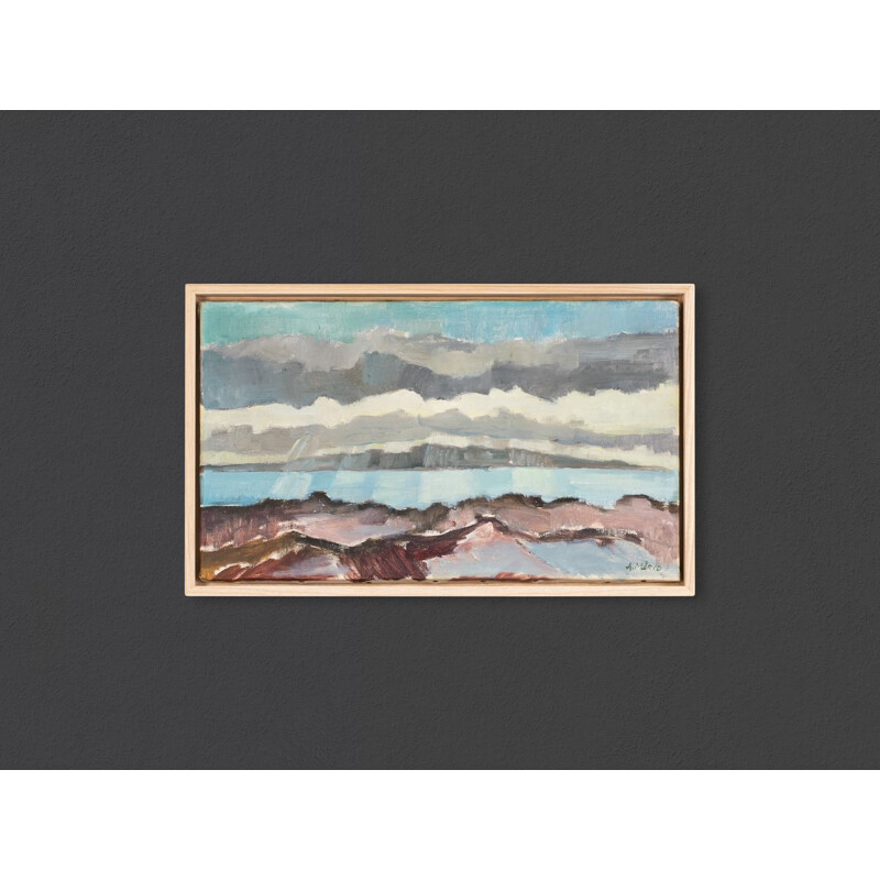 Oil on canvas vintage "Sea Bay" by Arne Maryd