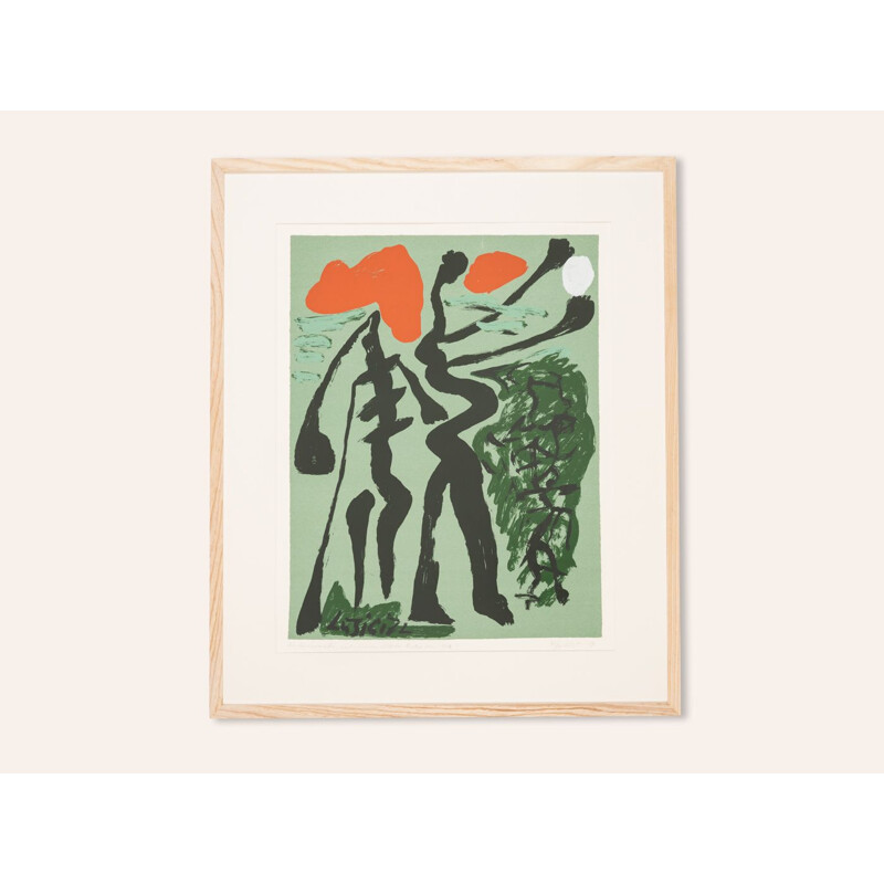 Serigrafia Vintage "Sun Dance" a cores em papel de Dietrich Lusici
