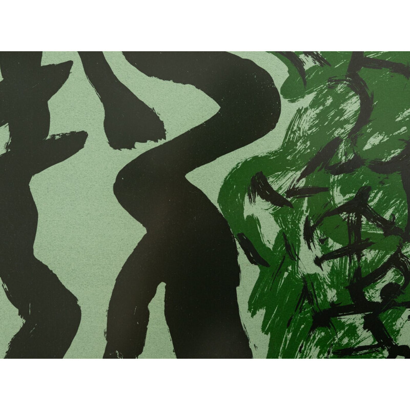 Serigrafia vintage "Sun Dance" a colori su carta di Dietrich Lusici