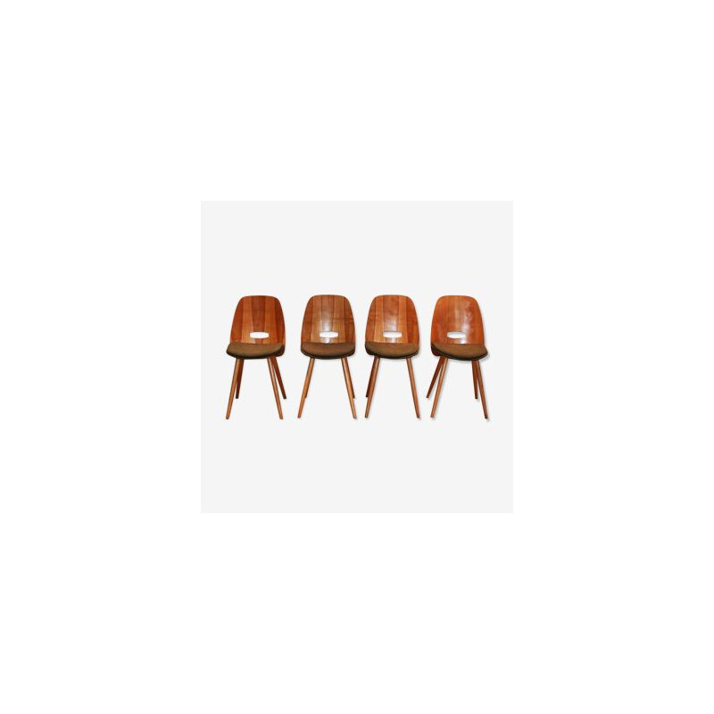 Set of 4 vintage chairs by František Jirák for Tatra Nabytok, Czechoslovakia 1960