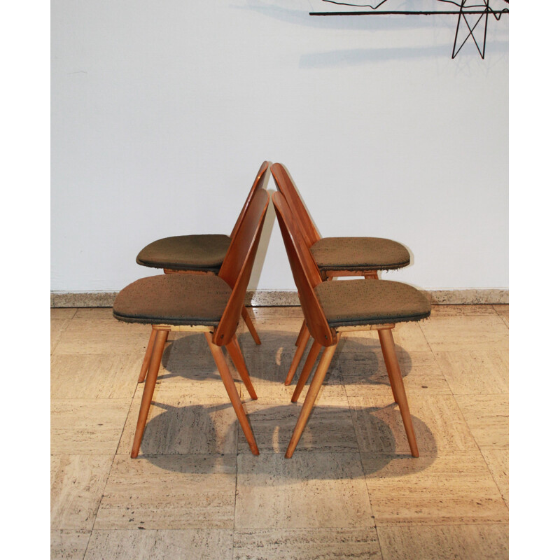 Set of 4 vintage chairs by František Jirák for Tatra Nabytok, Czechoslovakia 1960