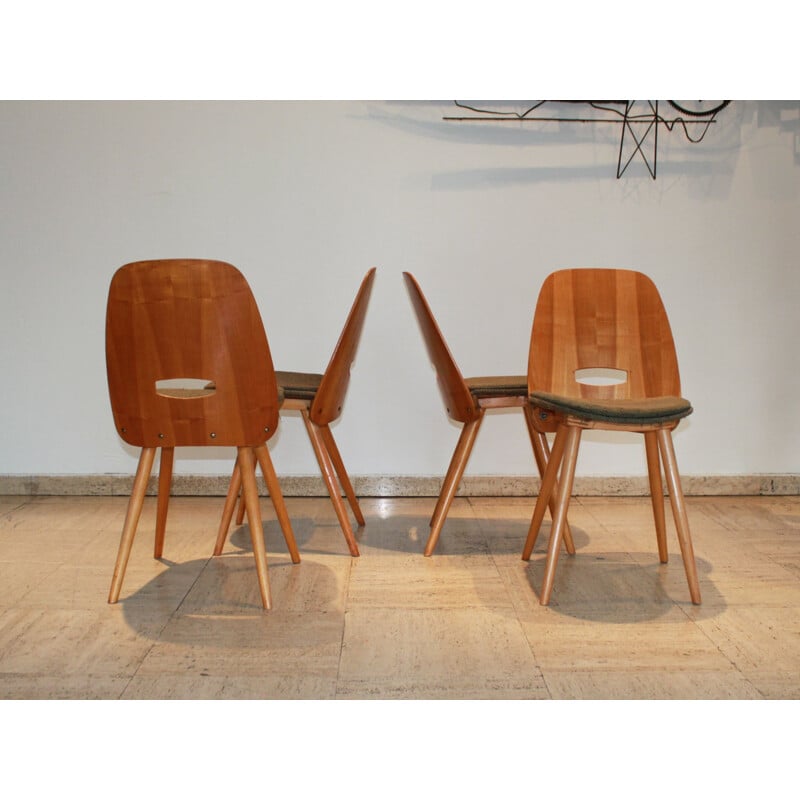 Set of 4 vintage chairs by František Jirák for Tatra Nabytok, Czechoslovakia 1960